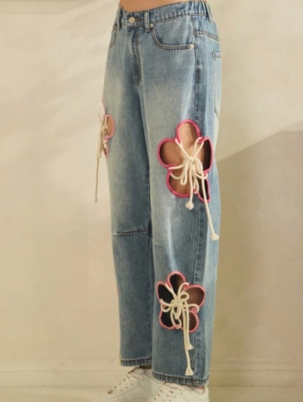 Oli and Hali Embroidered Cutout Flower Pants